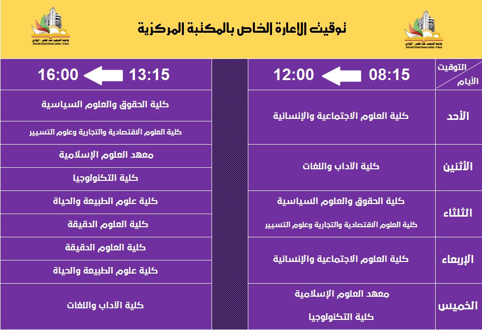 توقيت الاعارة