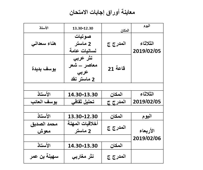 معاينة أوراق إجابات الامتحان
